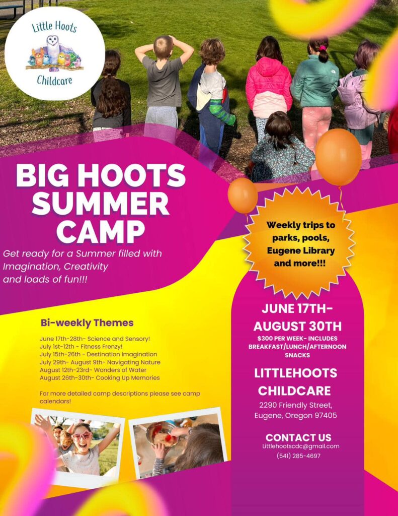 Big Hoots summer camp flyer